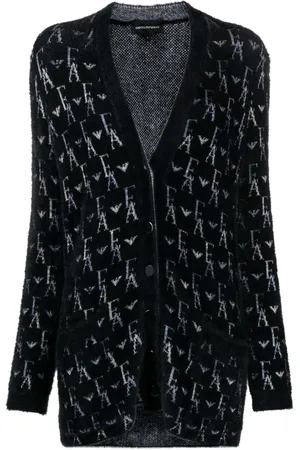 Emporio Armani Cárdigan con monograma y cuello en V