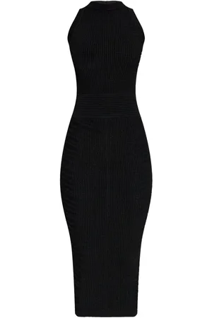 Balmain Vestido tejido de canalé ajustado