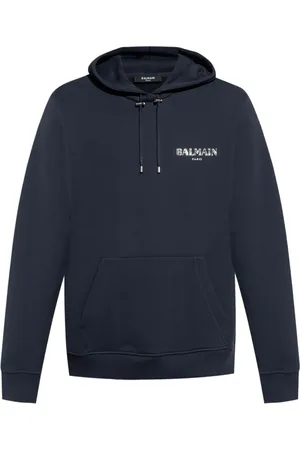 Balmain Hoodie con cordones y logo gráfico