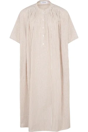 YVES SALOMON Vestido midi con rayas estampadas