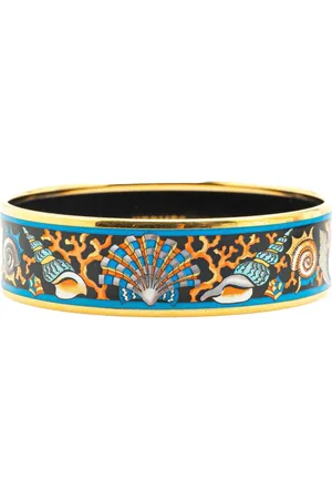 Hermès Pulsera 20th Century Wide Seashells Enamel Bangle 65