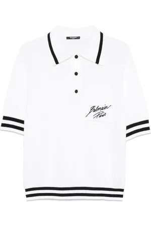 Balmain Playera tipo polo con logo bordado