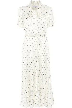 Self-Portrait Vestido midi con moño estampado