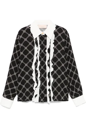 Elisabetta Franchi Camisa con logo en jacquard