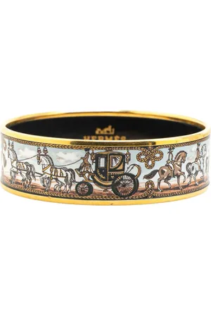 Hermès Pulsera 20th Century Wide Carriage Enamel Bangle 70