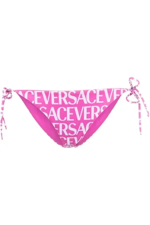 VERSACE Bikini bottom con logo estampado