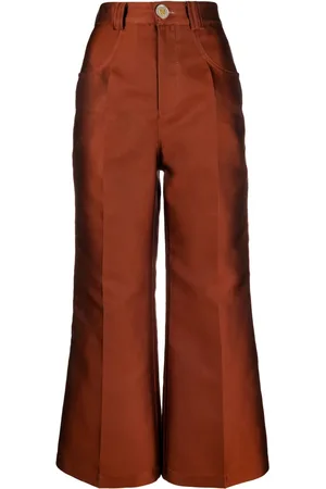 Giambattista Valli Pantalones acampanados con efecto satinado