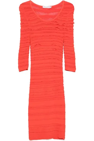 Dior Vestido midi con detalles de volantes