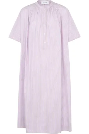 YVES SALOMON Vestido midi con rayas estampadas