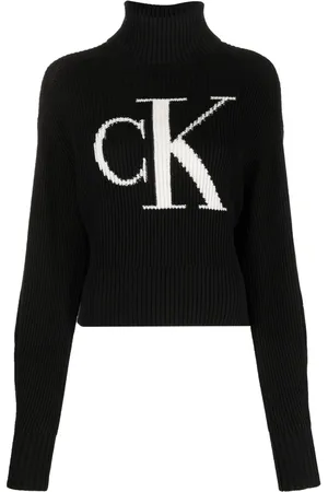 Calvin Klein Suéter tejido con logo en intarsia