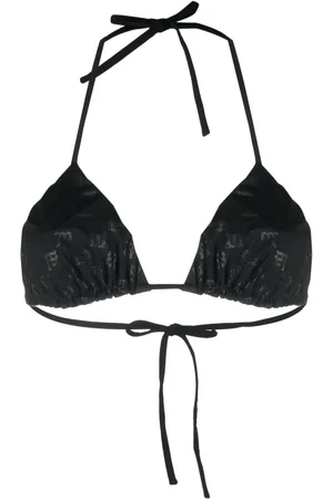 MISBHV Top de bikini con monograma y cuello halter