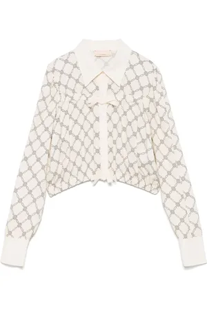 Elisabetta Franchi Blusa con logo jacquard