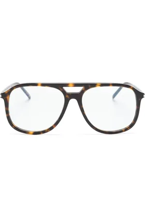 Saint Laurent Lentes con armazón estilo piloto tipo carey