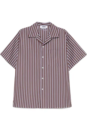 Msgm Camisa de popelina con rayas estampadas