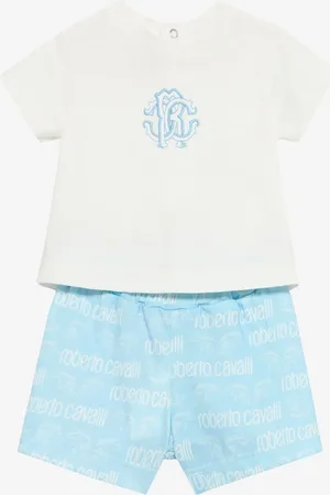 Roberto Cavalli Set de dos shorts con logo estampado