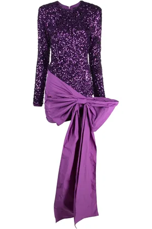 ROTATE Vestido corto con detalle de moño y lentejuelas