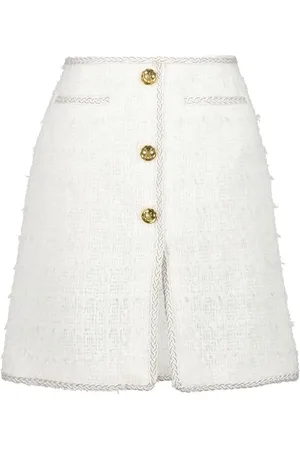 Giambattista Valli Falda corta de tweed con cintura alta