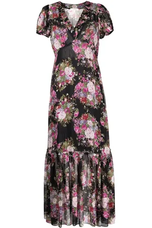 LOVESHACKFANCY Vestido midi Shontelle con estampado floral
