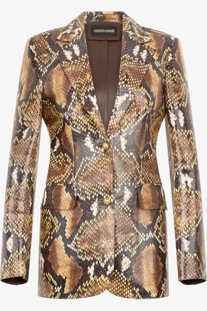 Roberto Cavalli Chamarra con efecto de piel de serpiente