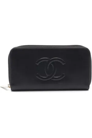 CHANEL Cartera larga con costuras del logo CC 2018