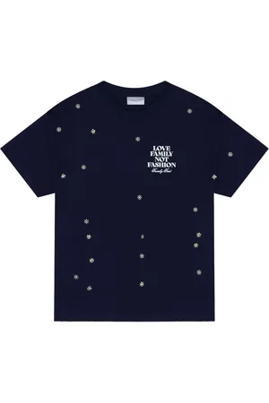 Family First Playera con bordado floral