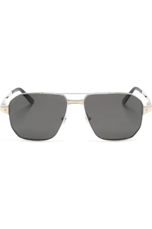 Cartier Lentes de sol con armazón estilo piloto y micas oscuras