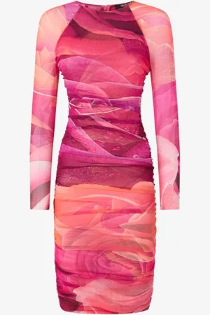 Roberto Cavalli Vestido midi con rosas estampadas