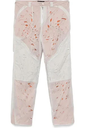 JUNTAE KIM Pantalones con pétalos a láser