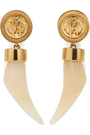 Roberto Cavalli Aretes con dije de colmillo