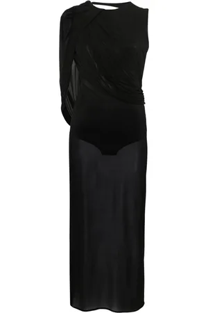 MAGDA BUTRYM Vestido midi con diseño asimétrico y drapeado