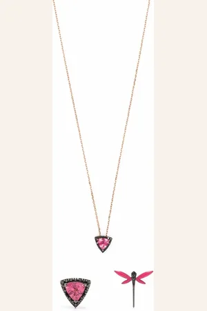 ANAPSARA Juego de collar y aretes Dragonfly en oro rosa de 18kt