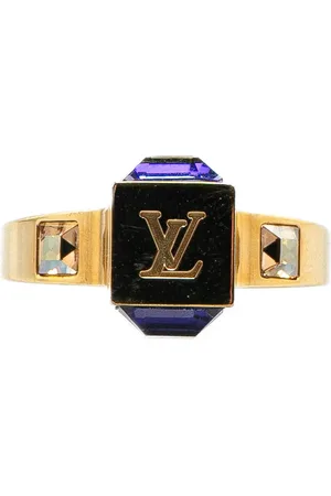 LOUIS VUITTON Anillo Gold Plated Crystal Gamble Cocktail Ring 2011