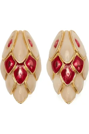 Roberto Cavalli Aretes de cerámica con motivo floral