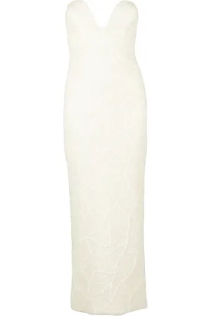 Ilkyaz Ozel Vestido largo con detalle de perlas artificiales