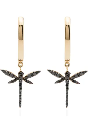 ANAPSARA Aretes Small Dragonfly en oro amarillo de 18kt con diamantes