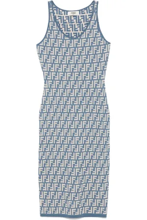 Fendi Vestido midi con motivo FF en jacquard