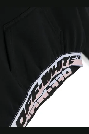 OFF-WHITE Hoodie corta con logo estampado