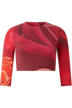 Roberto Cavalli Playera con rosas estampadas