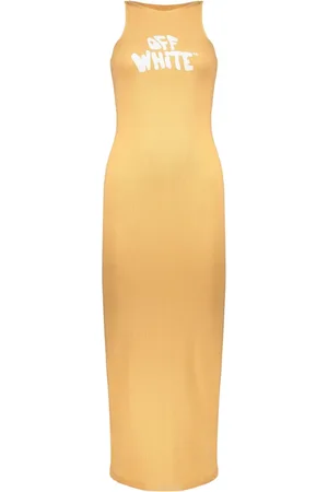 OFF-WHITE Vestido midi con logo estampado