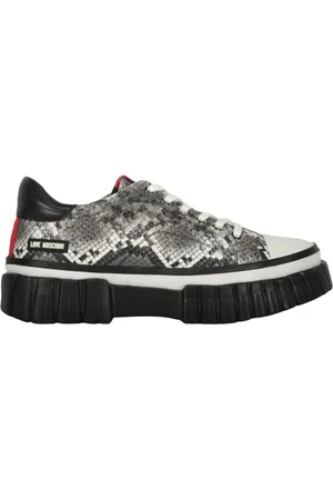 Moschino Tenis con estampado de piel de serpiente