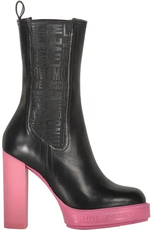 Moschino Botas con logo en relieve y tacón cuadrado