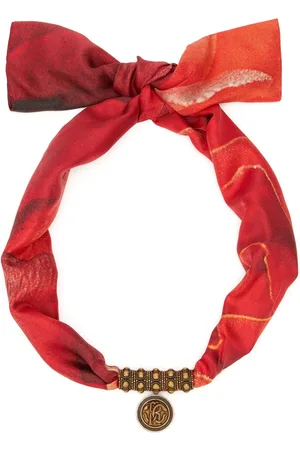 Roberto Cavalli Collar de seda con logo en relieve