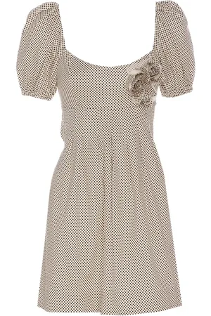 Elisabetta Franchi Vestido con motivo de lunares y mangas farol