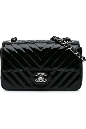 CHANEL Bolsa crossbody Mini Rectangular Classic Chevron Patent Single Flap 2017-2018