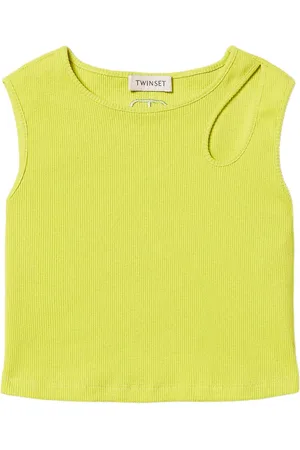 Twin-Set Camiseta tejida de canalé con aberturas