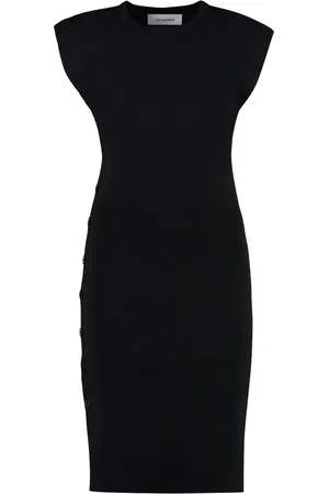 YVES SALOMON Vestido midi con diseño tejido de canalé