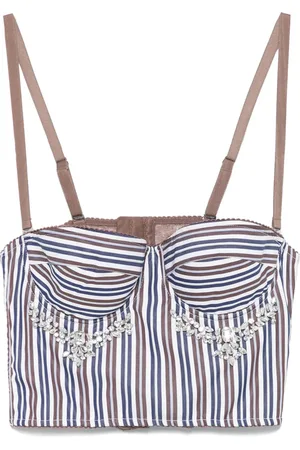 Des Phemmes Top estilo corset con motivo de rayas
