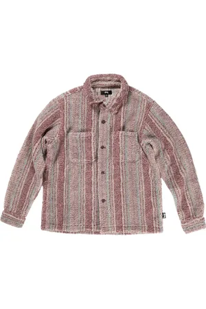 STUSSY Striped sherpa shirt