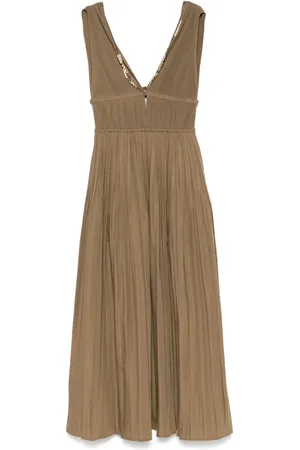 Maje Vestido midi con diseño plisado