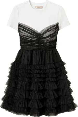 Twin-Set Vestido corto de tul con detalle de playera